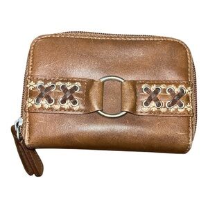 NWOT Western small wallet tan twisted design man made materials neutrals fall
